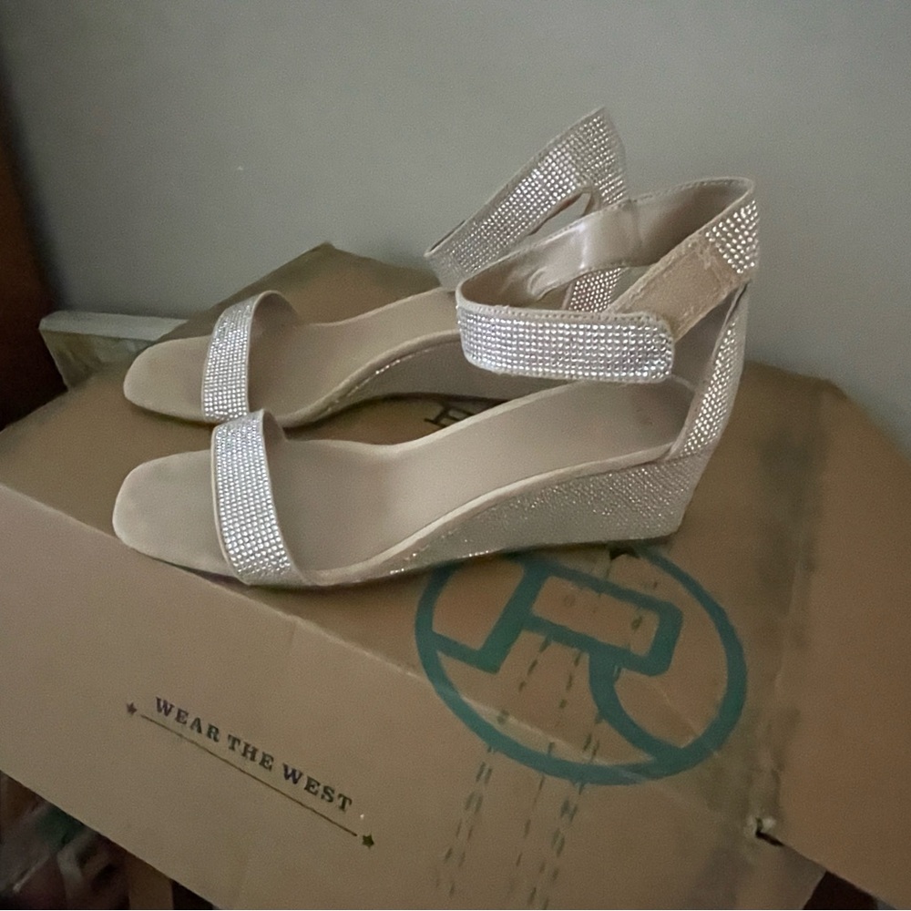 Women's Beige Wedge Sandals